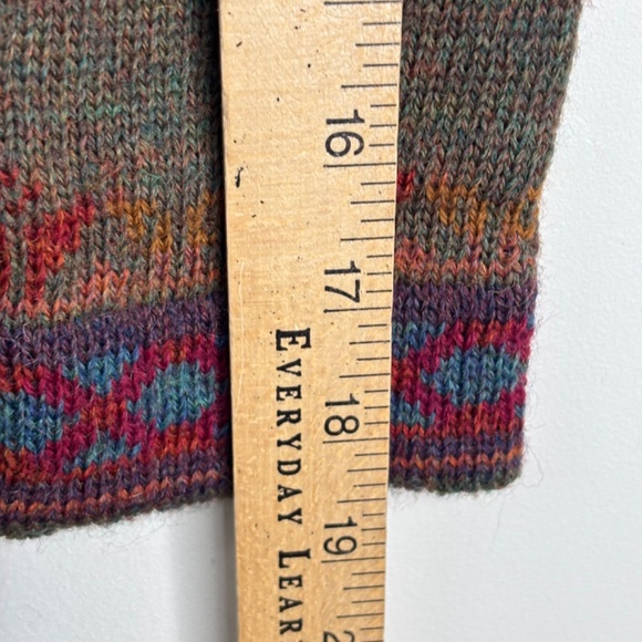 VTG 90s Concept Wool Sweater M Leaf Leaves Fall Chunky Christmas Granny Cottage - Picture 11 of 12